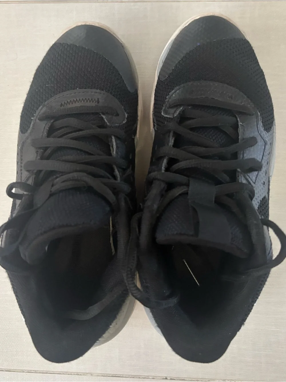 Under Armour Black and White Kids' Athletic Sneakers